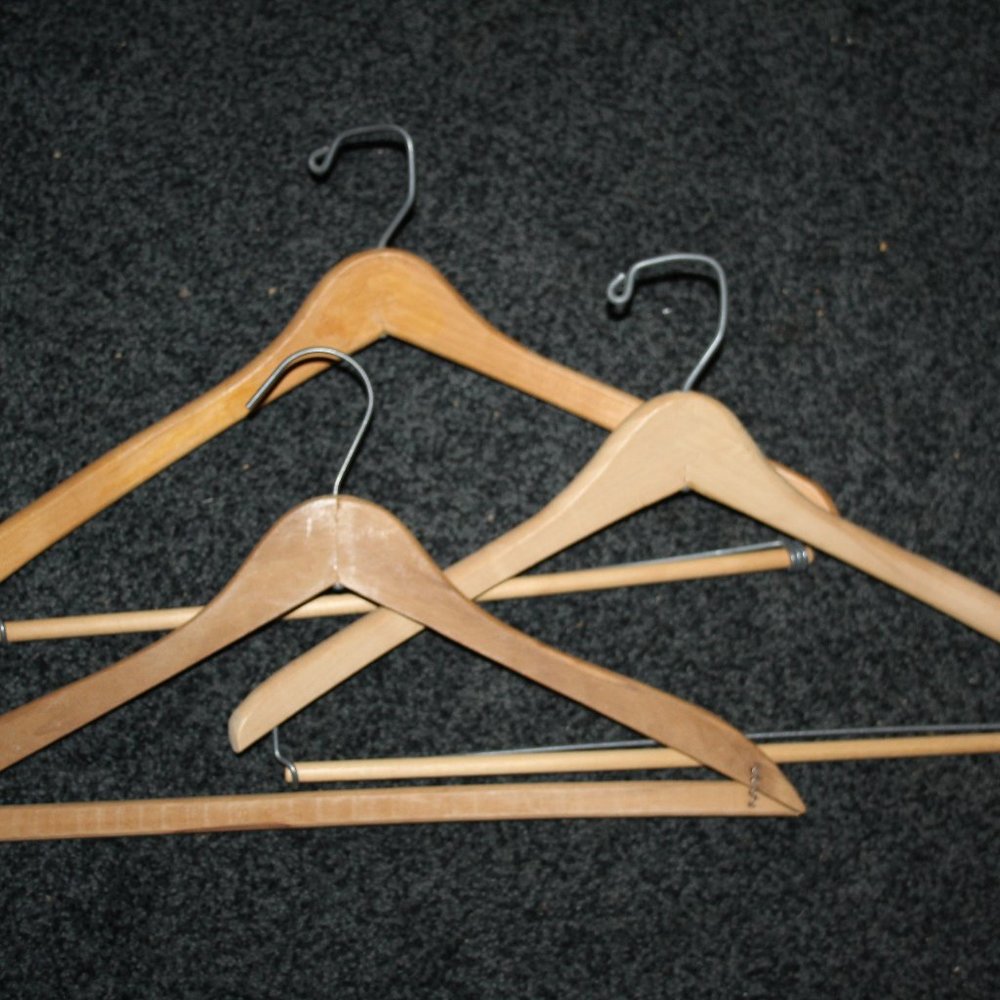 3 vintage Maple Hangers Square Hooks